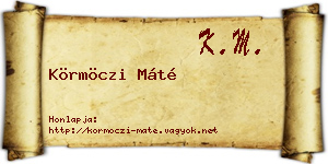 Körmöczi Máté névjegykártya