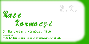 mate kormoczi business card