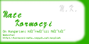 mate kormoczi business card